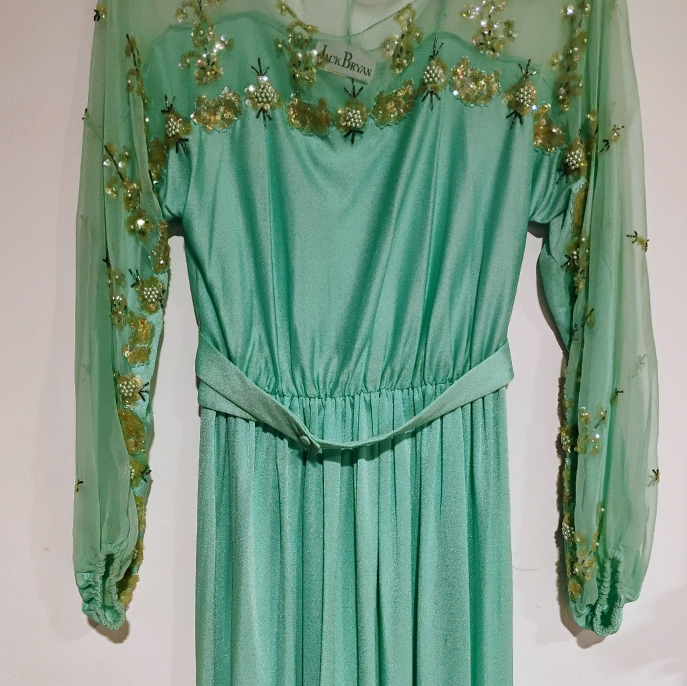 VTG Jack Bryan Seafoam Green Gown
